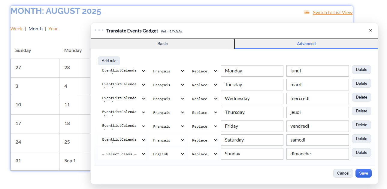 Apricot Translate advanced translation rules tab
